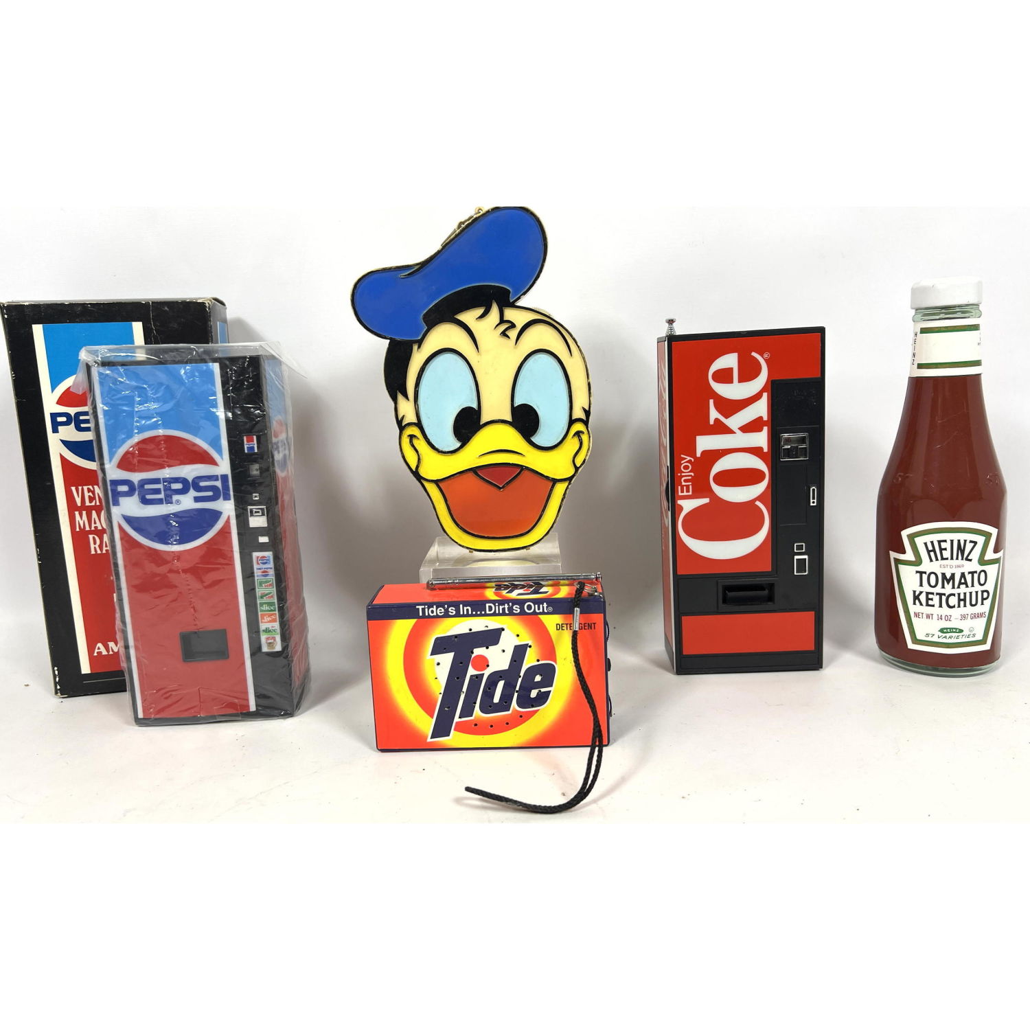 5 Novelty Radios - PEPSI, Coca-Cola,