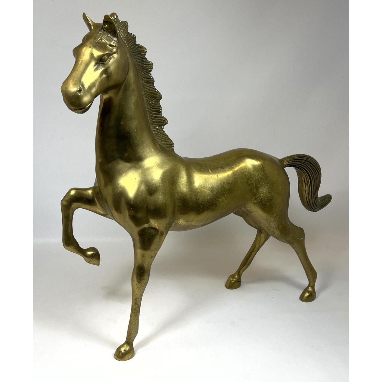 Brass Figural 24 Horse Sculpture. Prancing