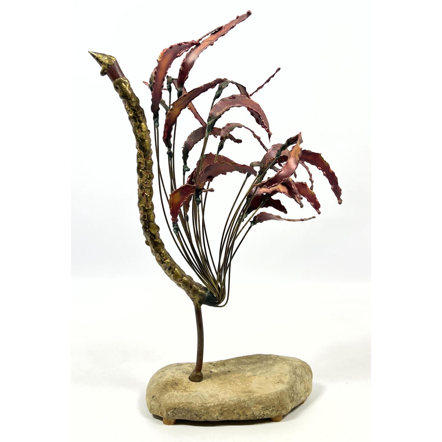 Abstract Mixed Metal peacock sculpture  2ff119