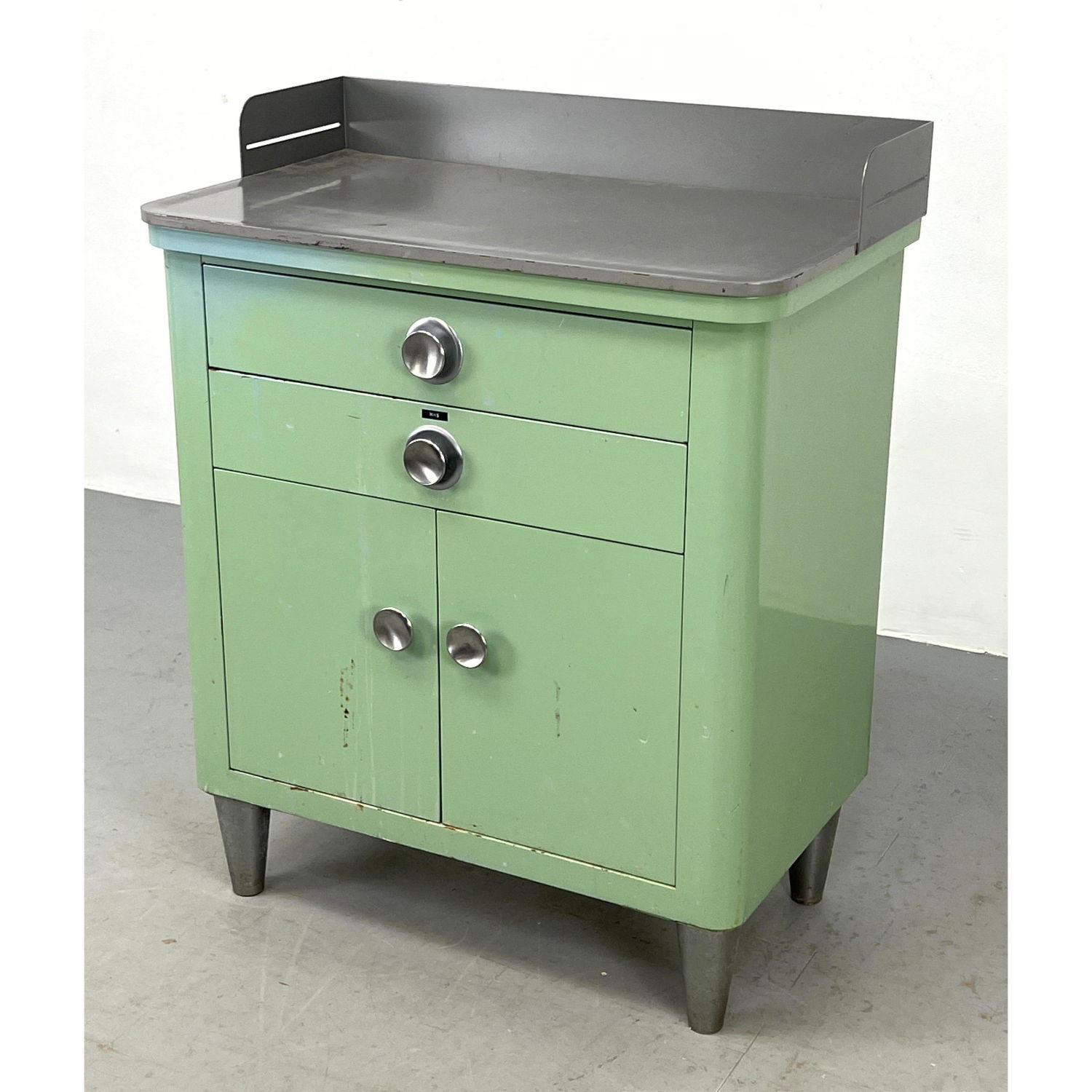 Light Green Metal Dental Medical Cabinet