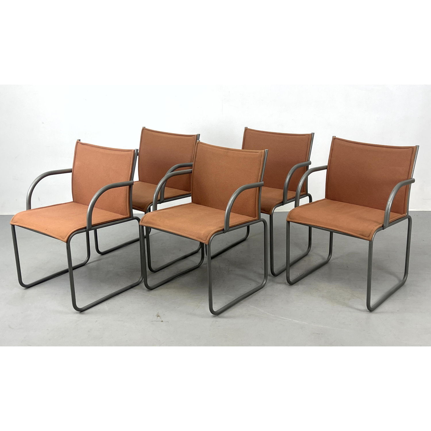 Set 5 KNOLL Curved Arm Dining Chairs  2ff131