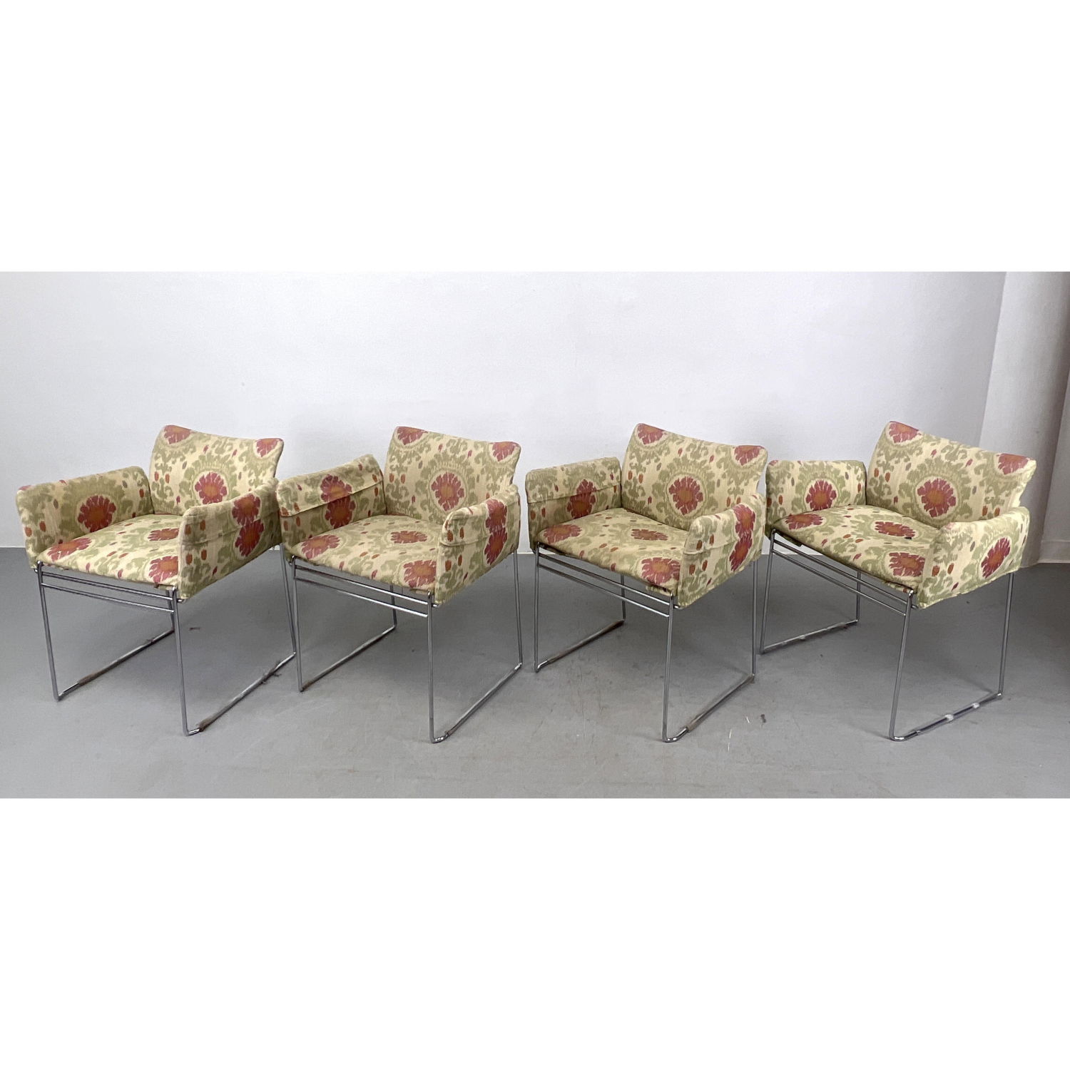 Set 4 B BERGER Dining Chairs. Upholstered