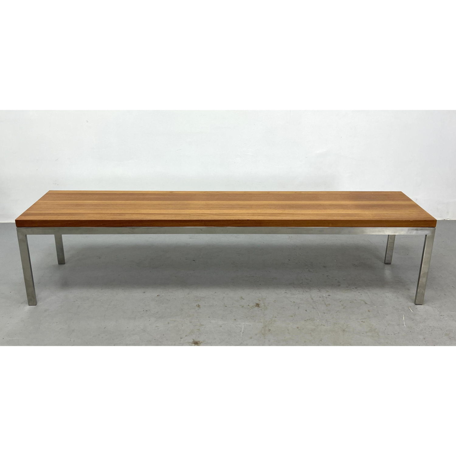Chrome and Wood long coffee table 2ff17d