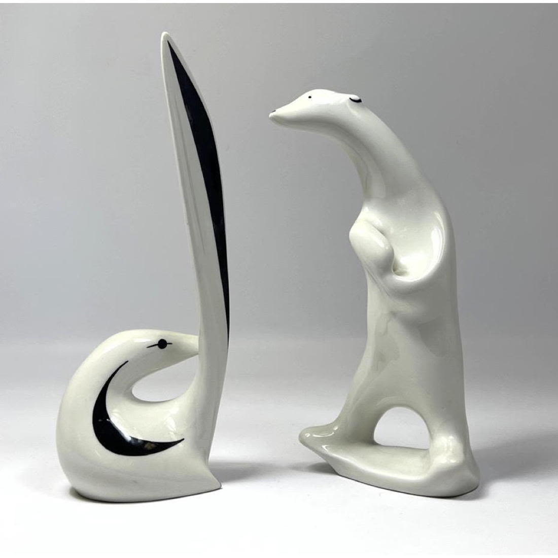 2pc Polish Porcelain Figural Sculptures.
