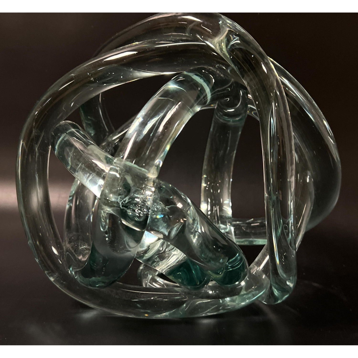 Modernist Glass Knot sculpture.