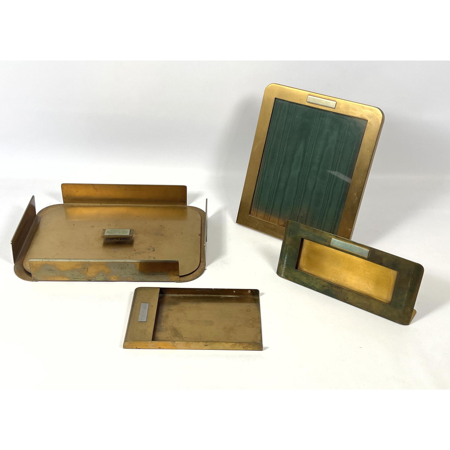 4pc SILVERCREST Bronze Desk Accessories.