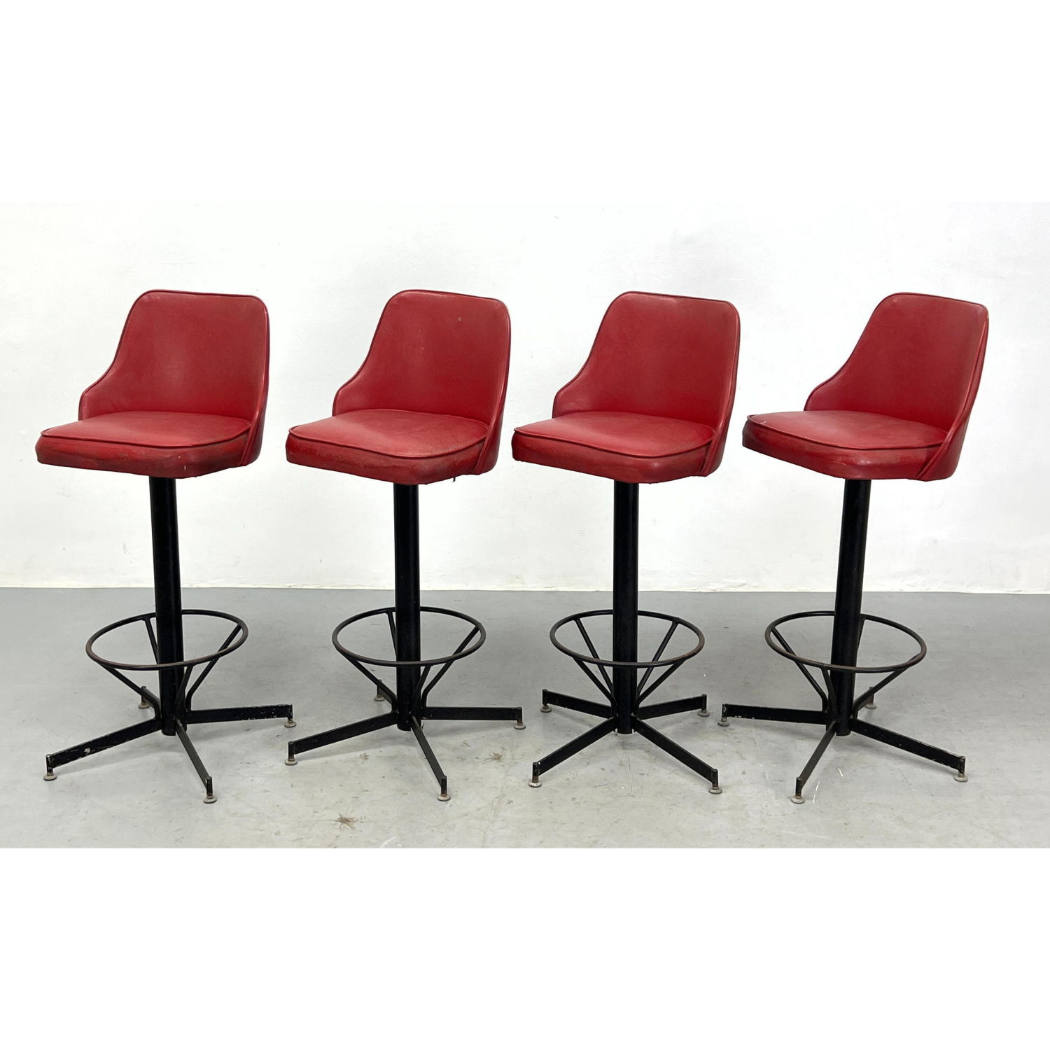 set 4 Fifties Modern Red Vinyl