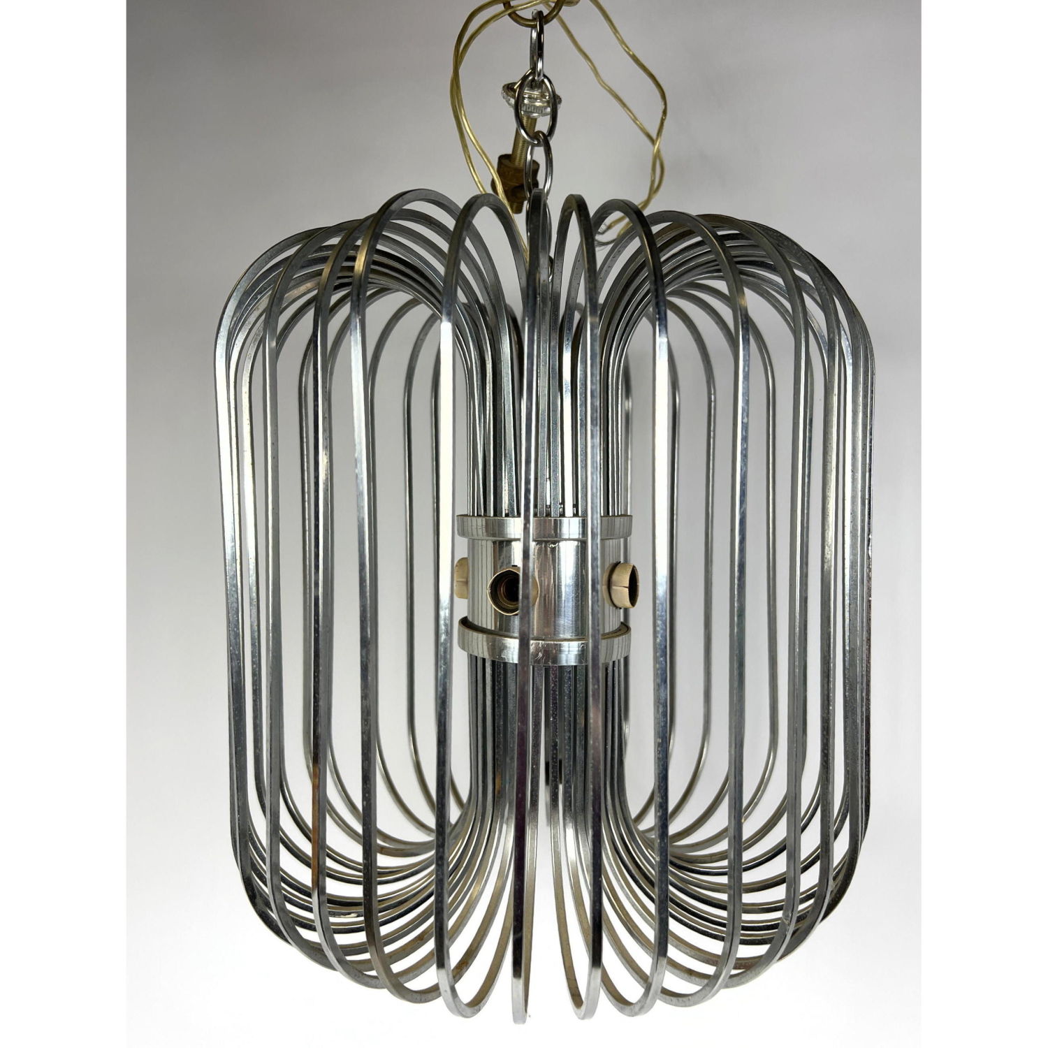 Chromed Metal Cage Form Modernist 2ff297