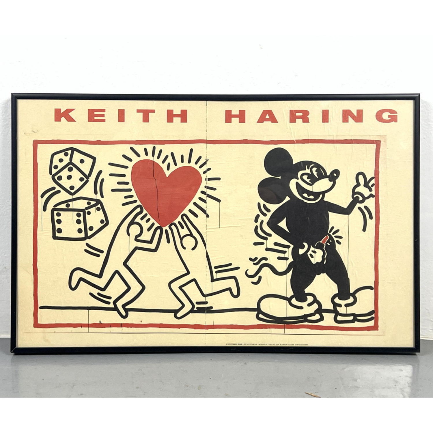 Keith Haring Print Framed under 2ff2be