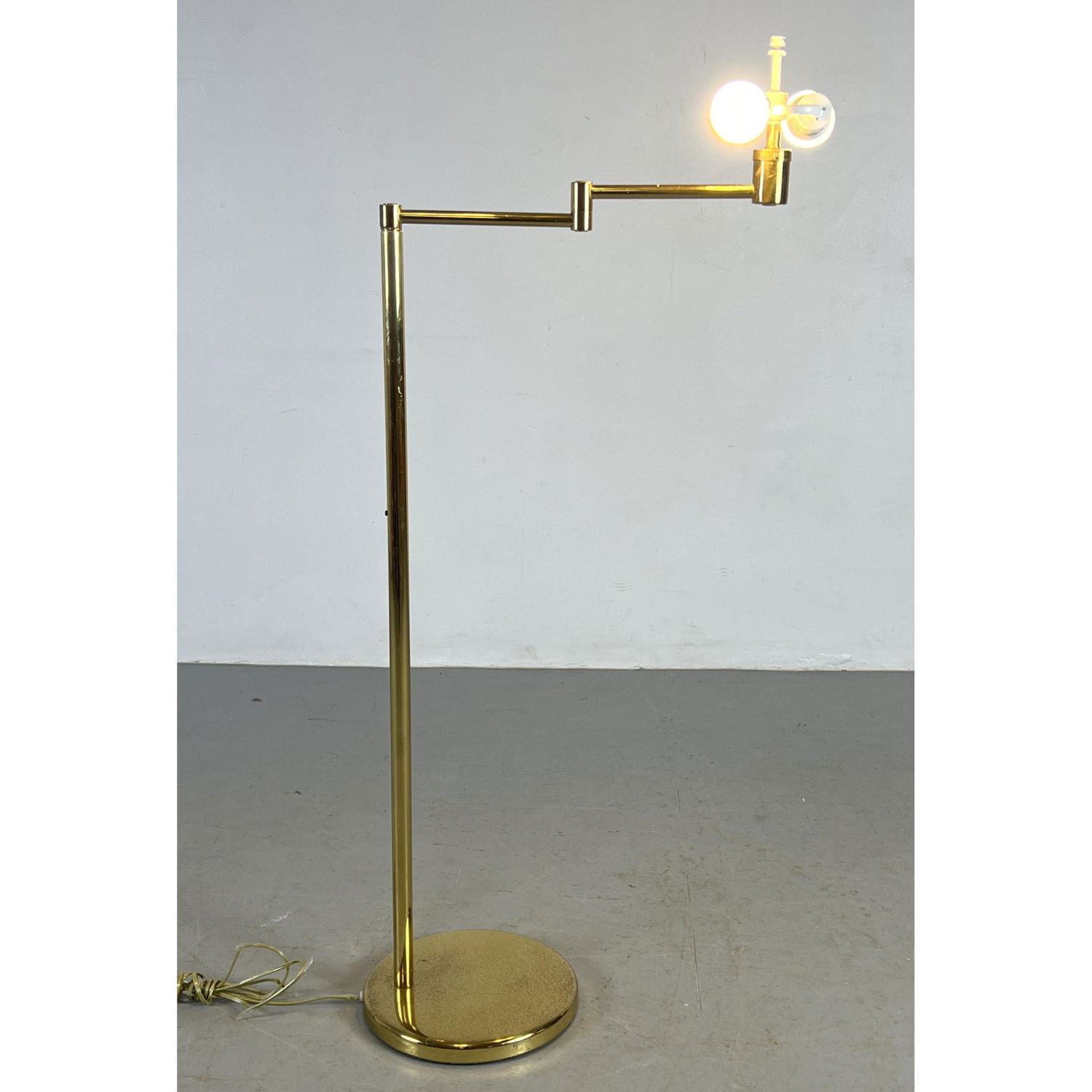 Brass Von Nessen Swing Arm Floor