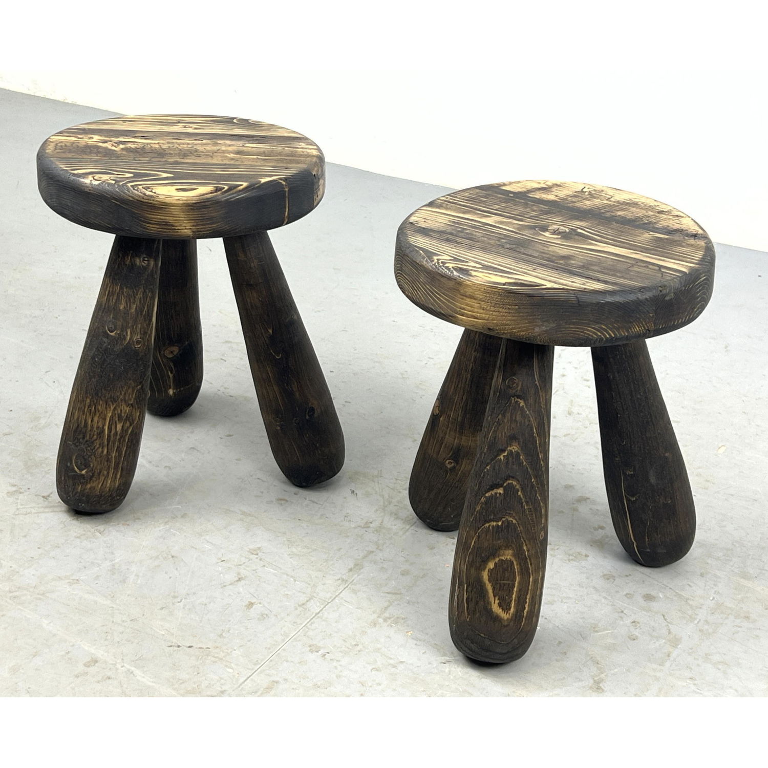 Pair Chunky Organic Modern Stool 2ff2d5