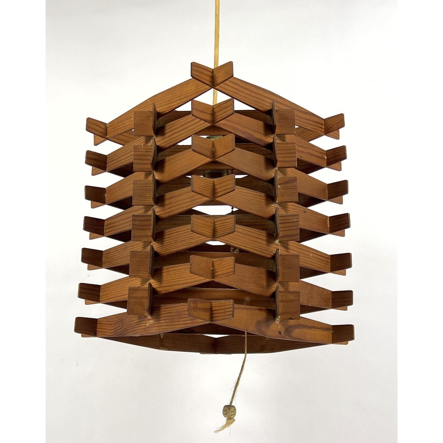 Vintage Wood Slat Hanging Pendant