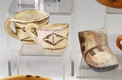 Three Hopi pottery items    A small