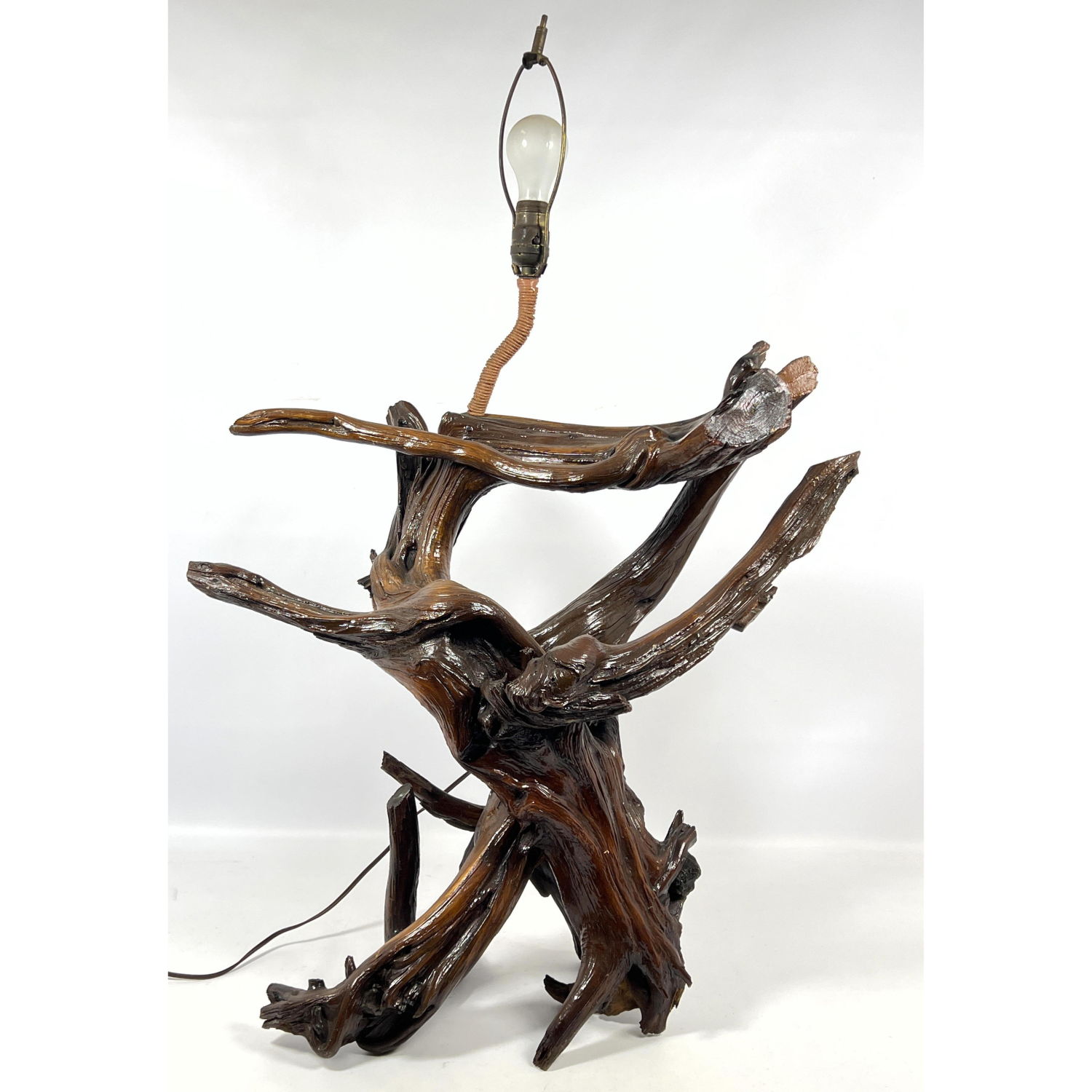 Large Natural Form Driftwood Lamp.