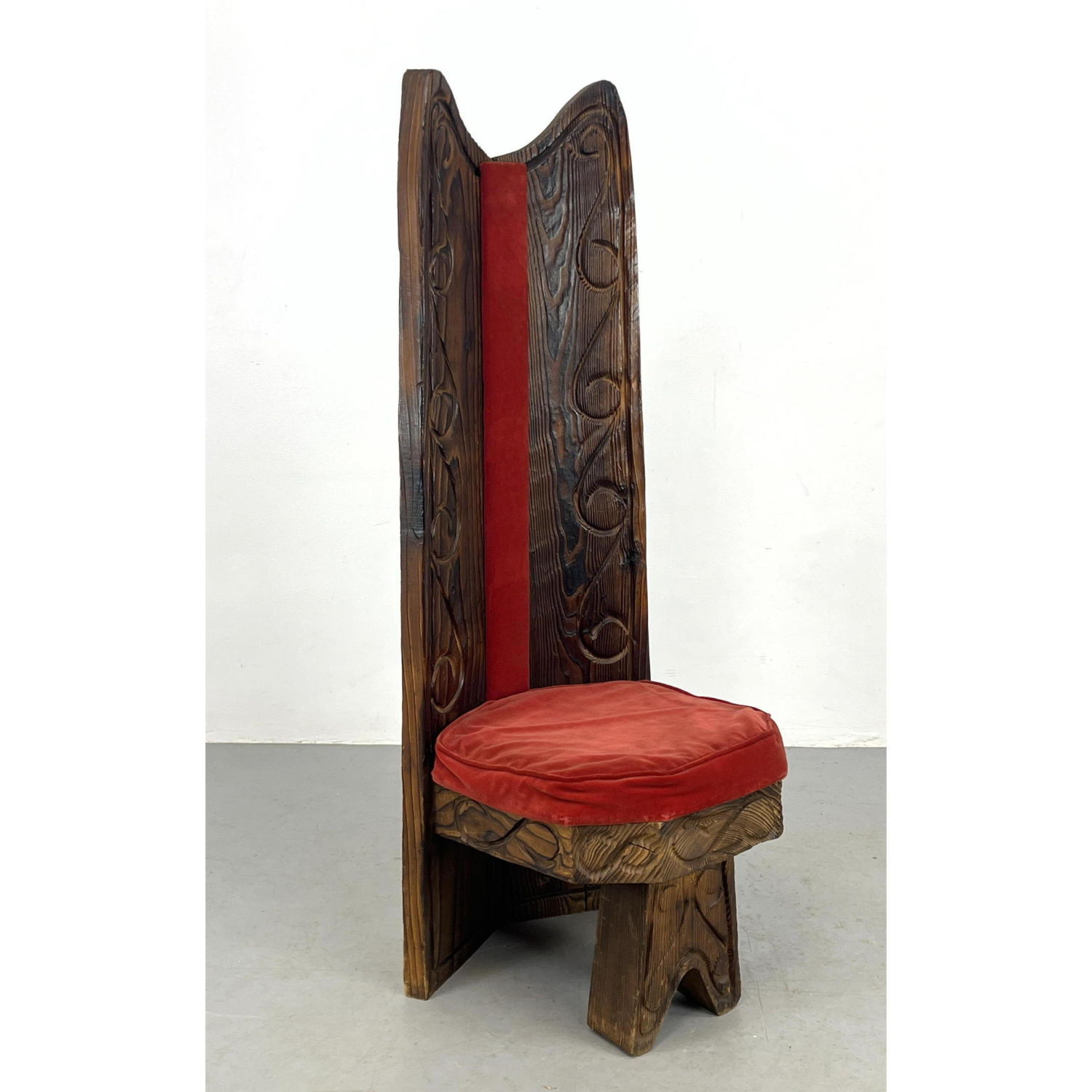 Witco Carved Wood Tall Back Chair  2ff348