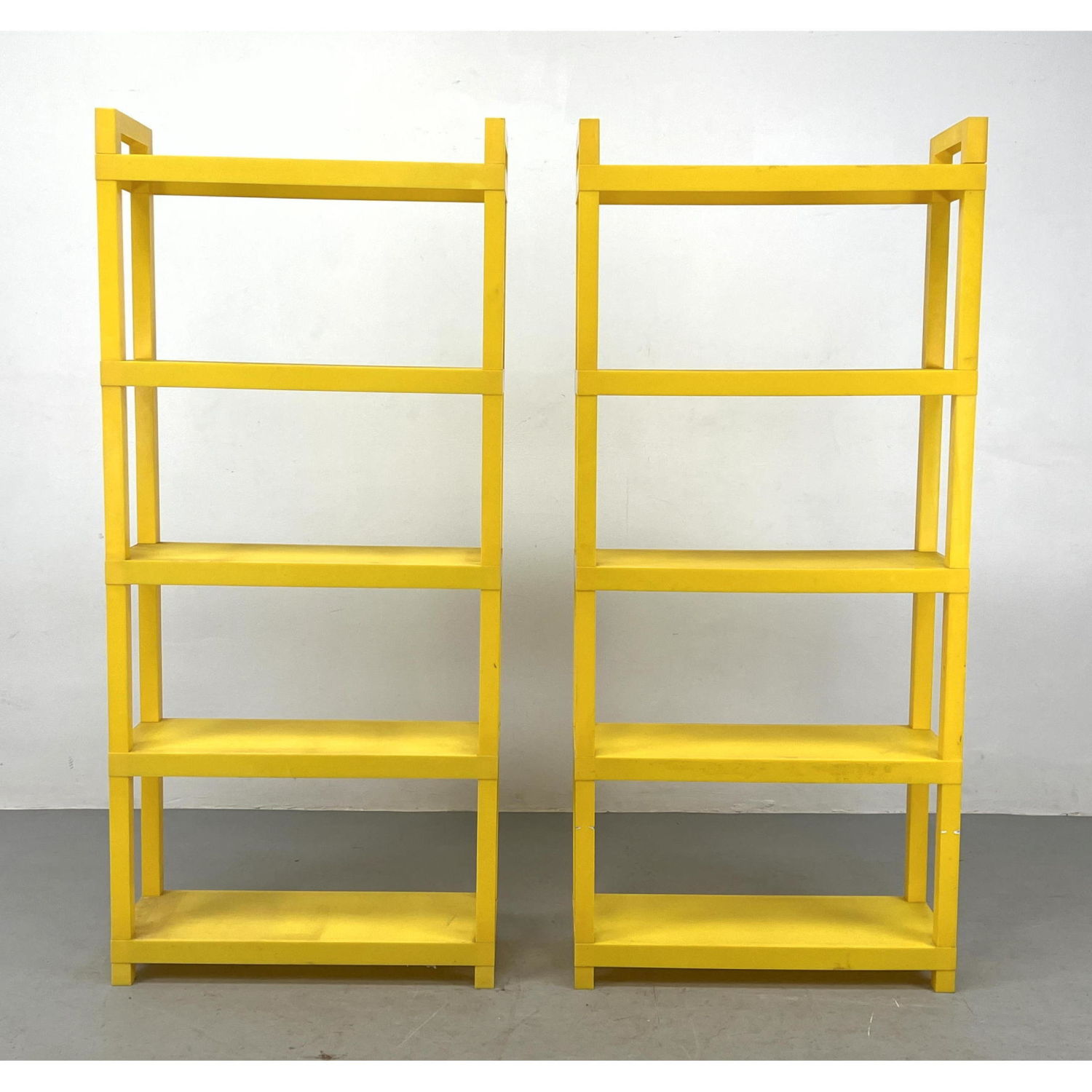 Pair Yellow Plastic modular stacking 2ff396