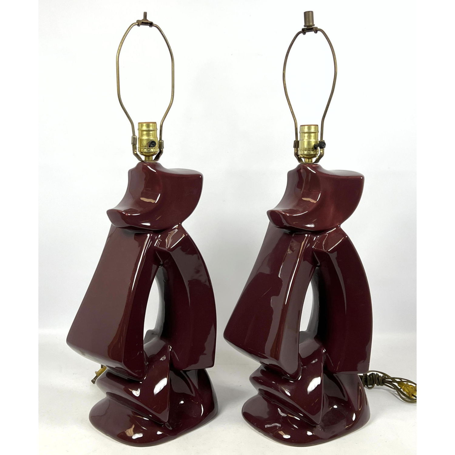 Pr Burgundy Glazed Decorative Modernist