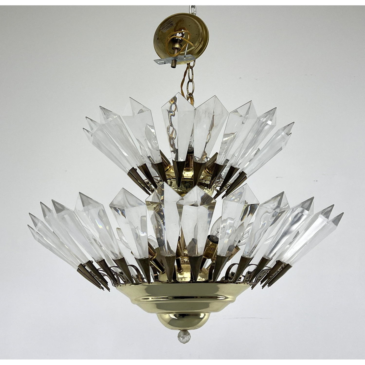 Dramatic Brass and lucite prisms 2ff430