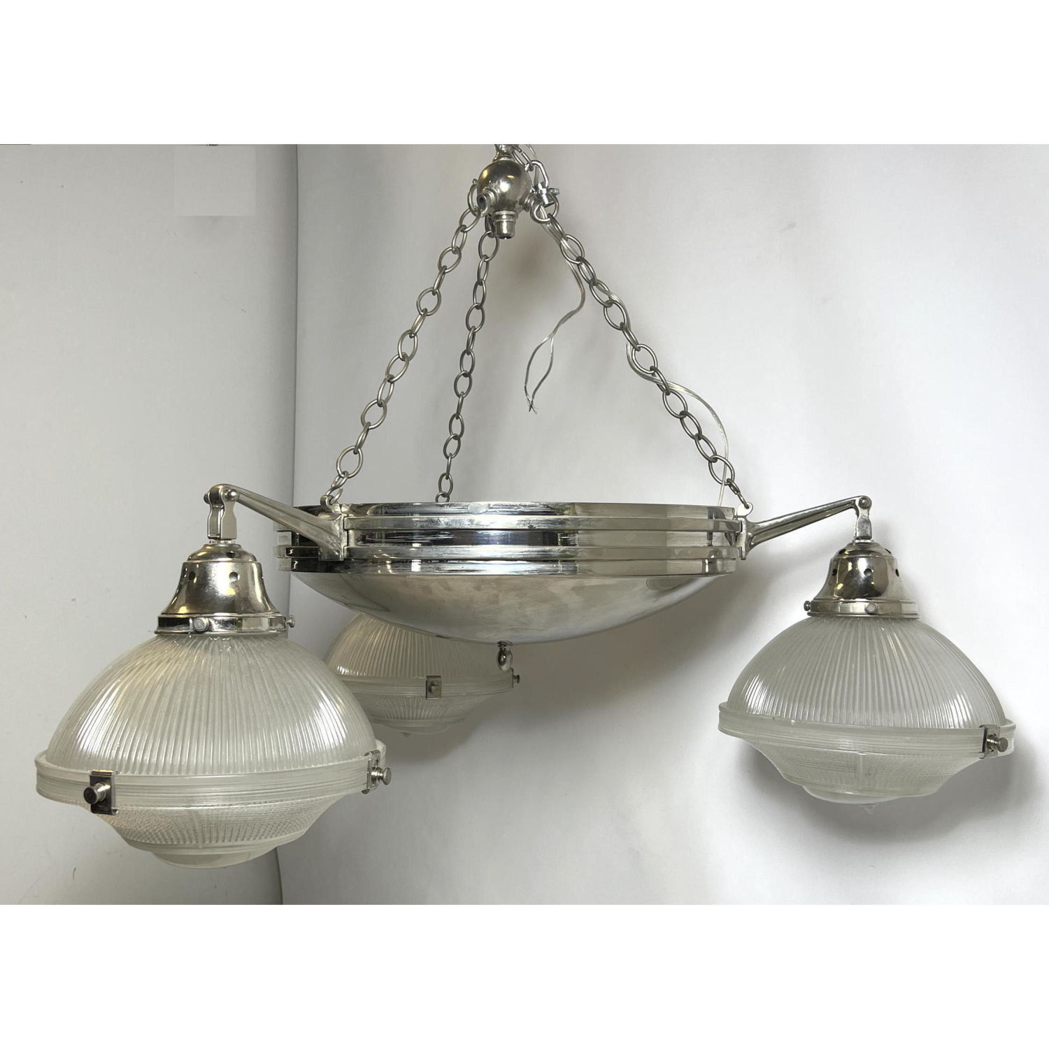 HOLOPHANE ENGLAND chandelier chrome