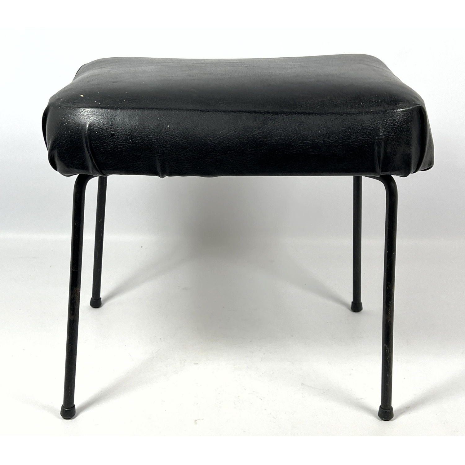 Black Vinyl Cushion Stool Black 2ff466