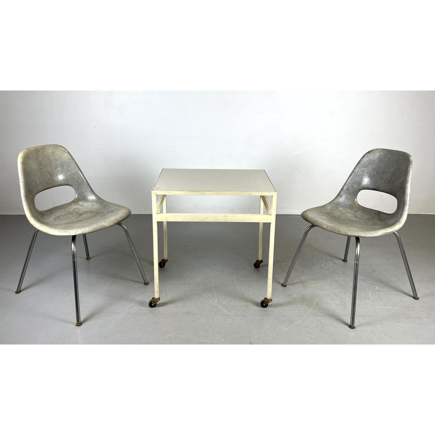 3pcs Mid Century Modern Pair Fiberglass 2ff468