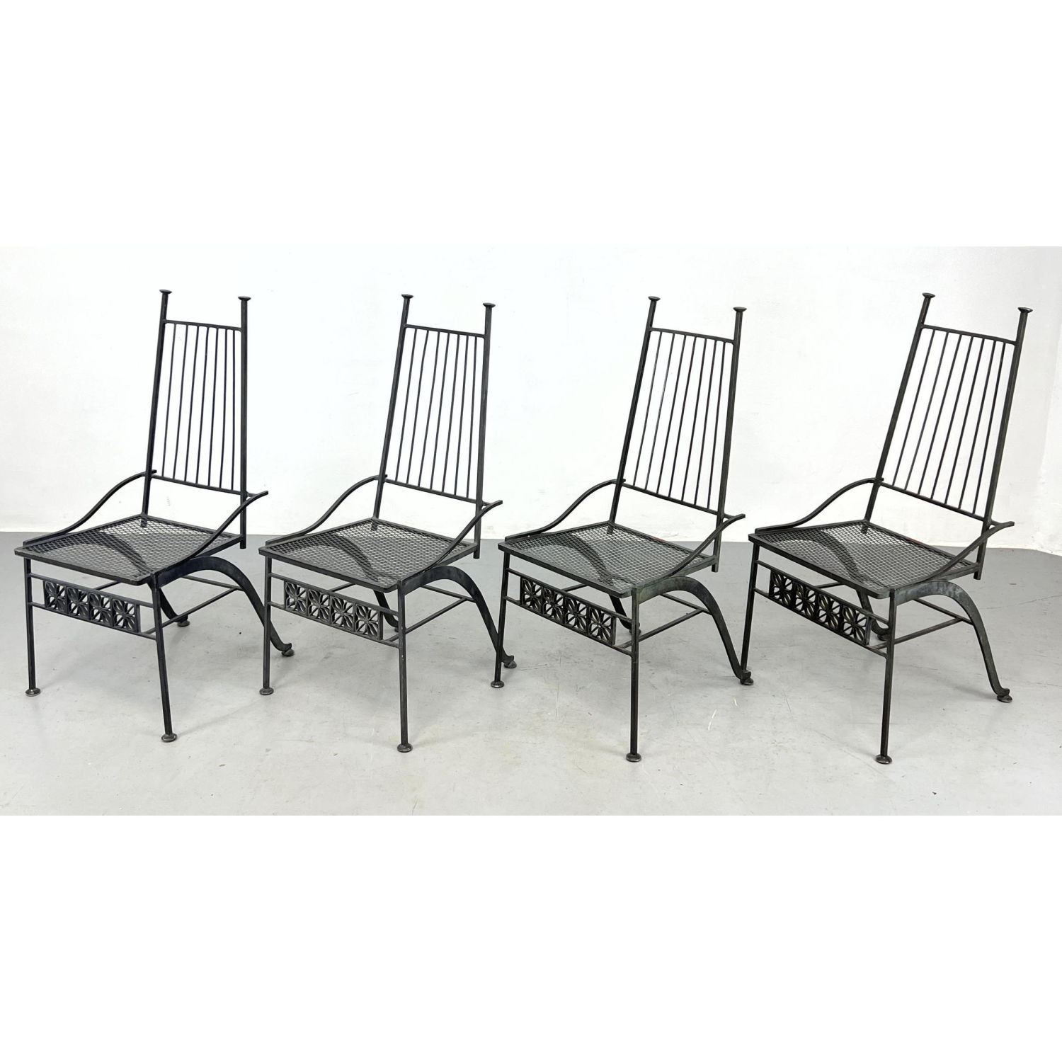 Set 4 Tall Back Iron Outdoor Patio 2ff474
