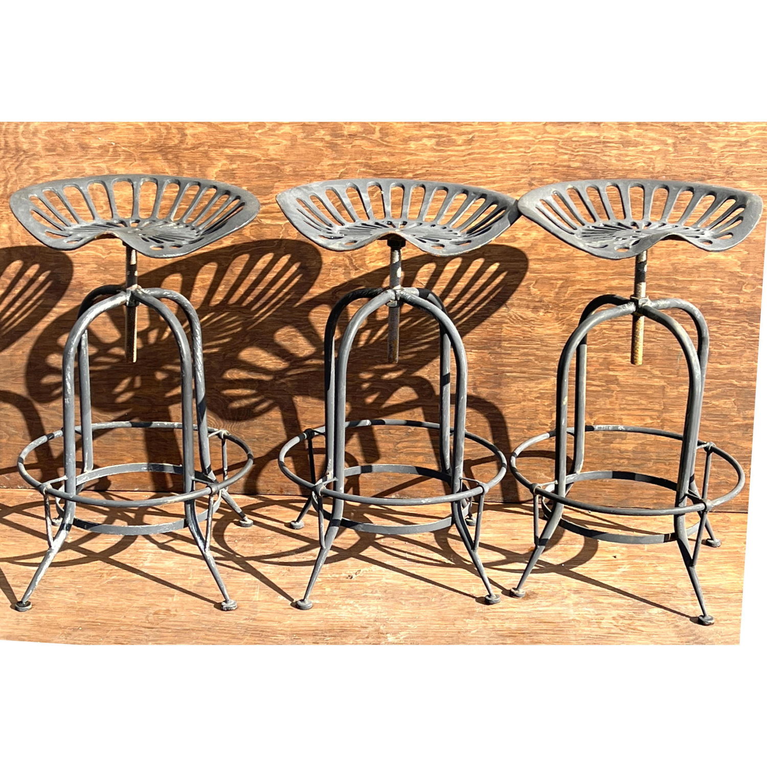 3pc Industrial Style Bar Stools  2ff480