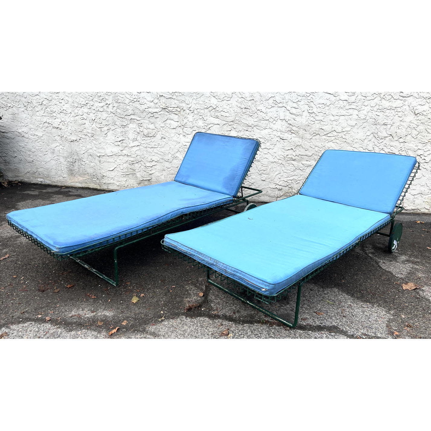 Pair Harry Bertoia Style Chaise