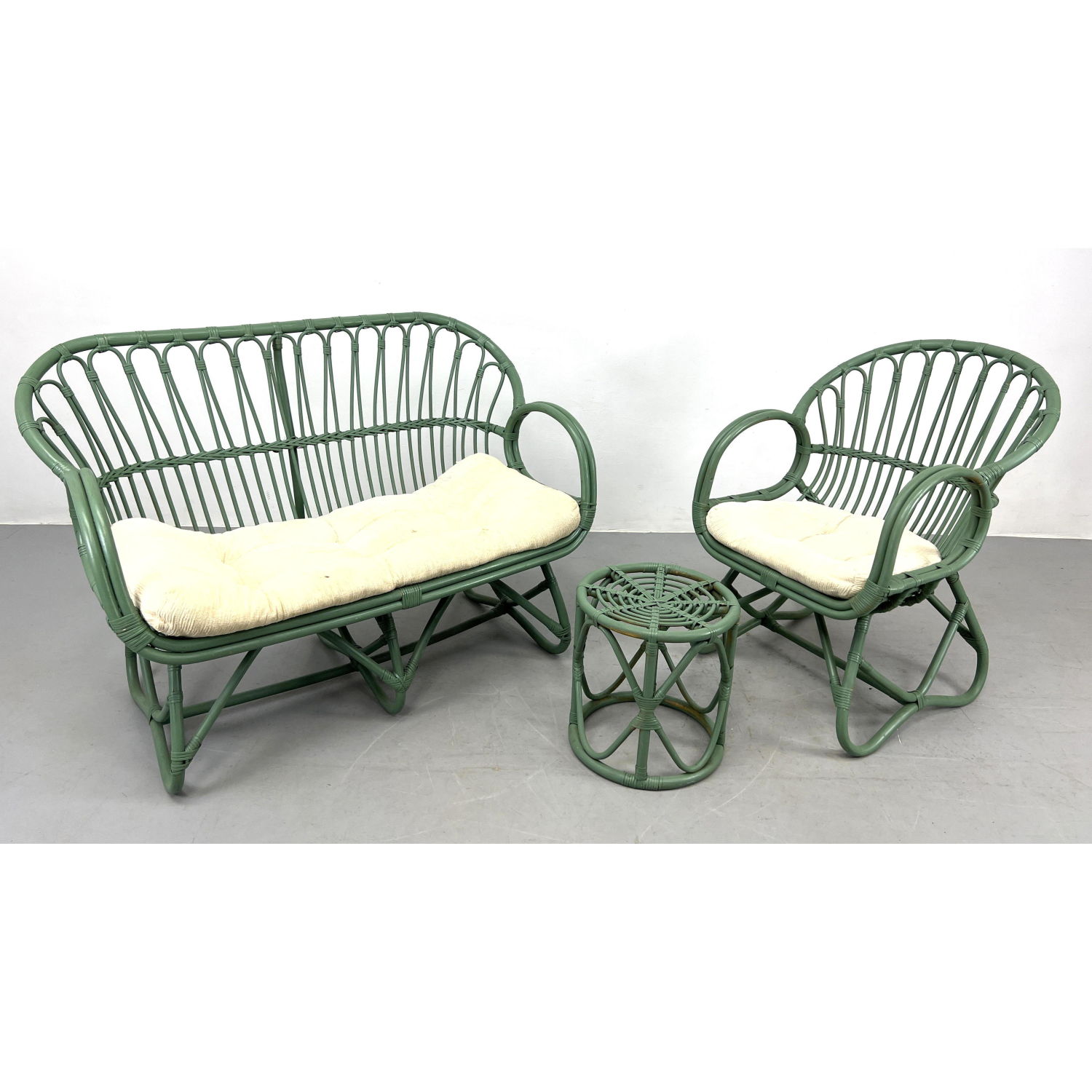 3pc Rattan Patio Set Love seat 2ff4a3