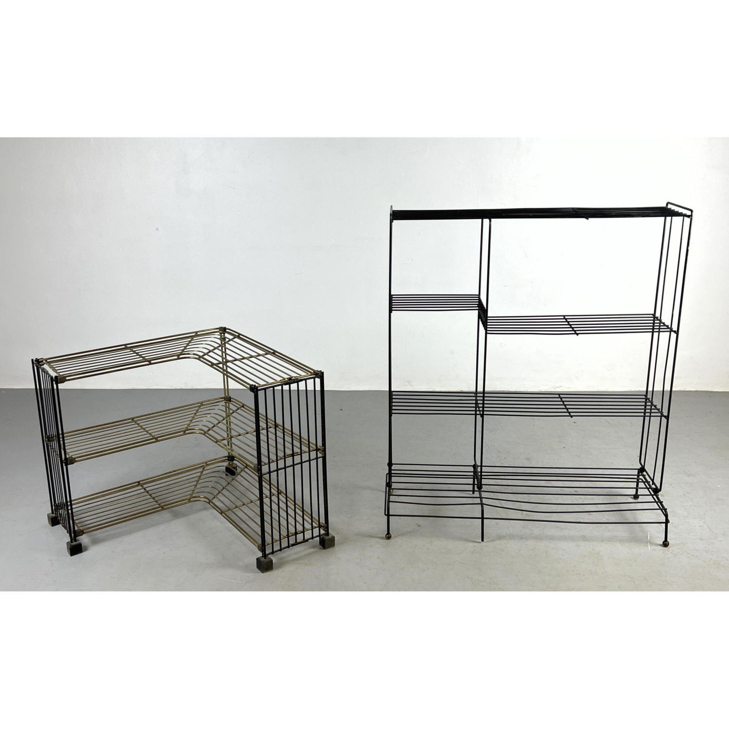 2pc Metal Rod Shelves. One corner