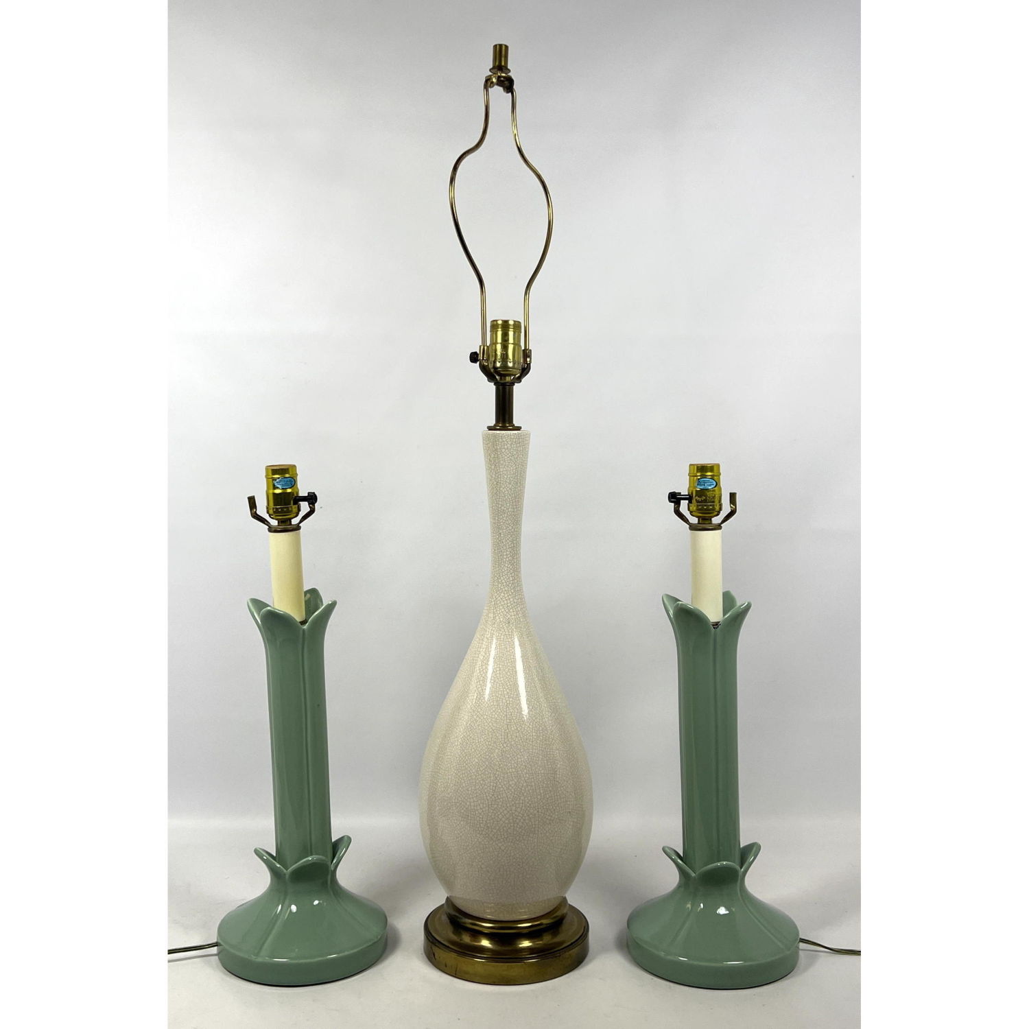 3pc Ceramic Modernist lamps Pr 2ff4bb