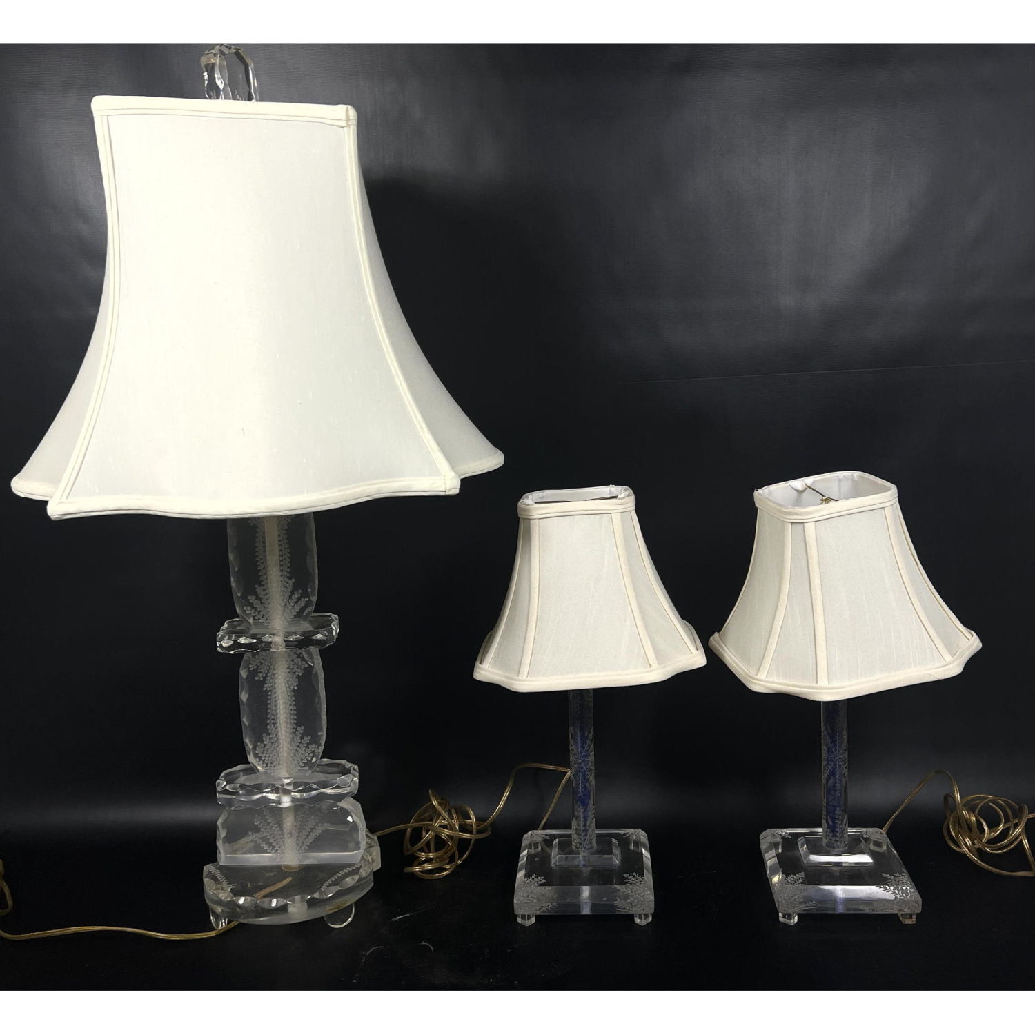 3pcs Acrylic Lucite Table Lamps  2ff4ca