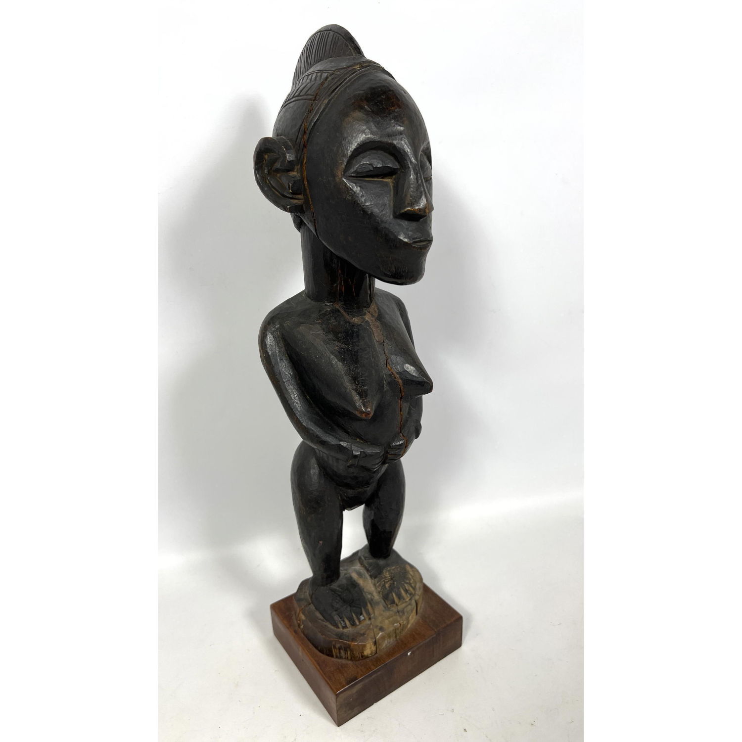 Carved African Wood sculpture. Female