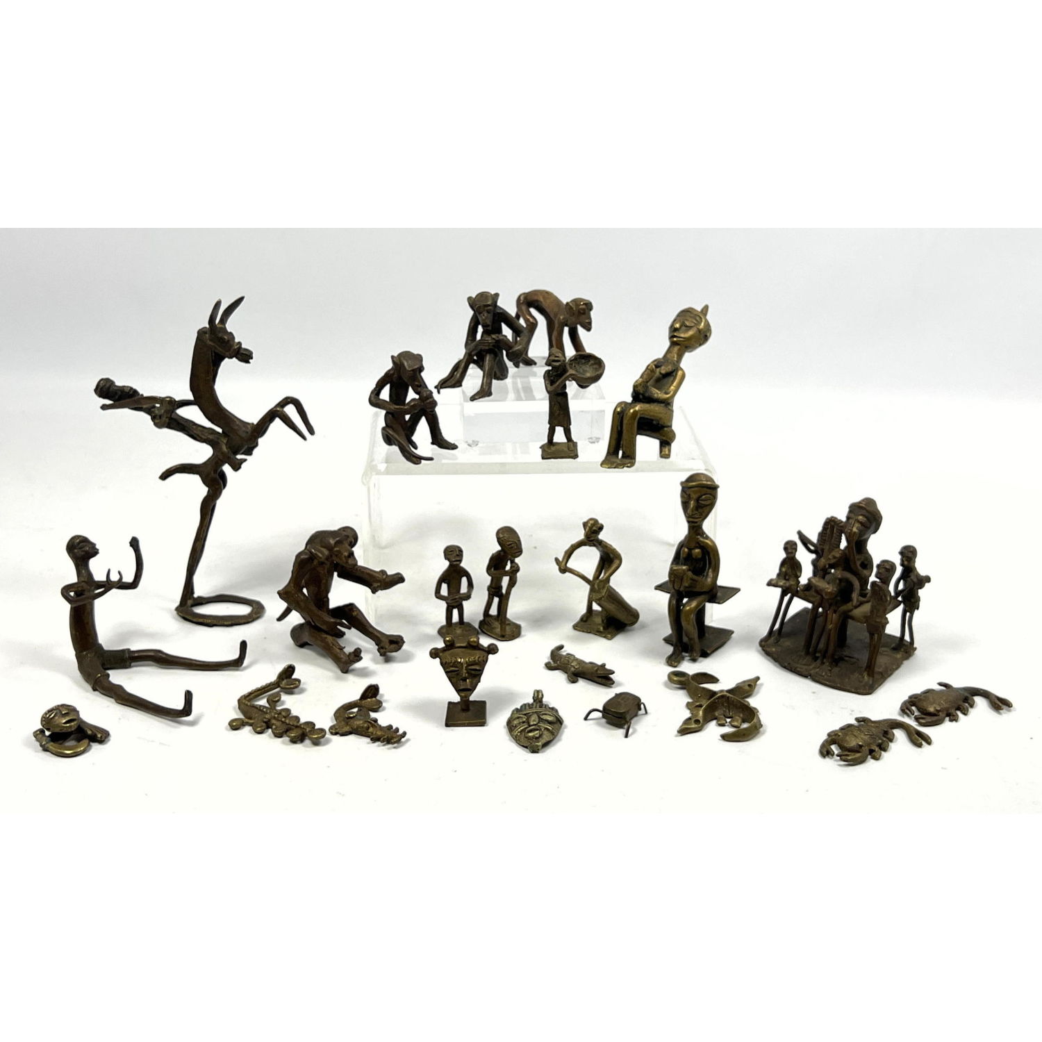 Large lot Small Benin bronze figures