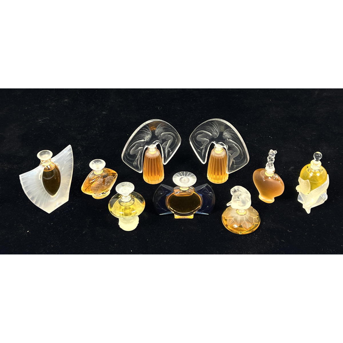 9pc Miniature Perfume Bottles. Mostly