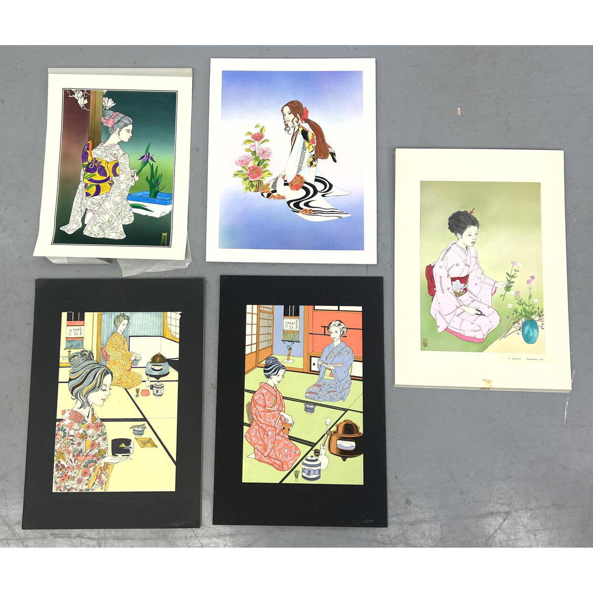 5pc original Japanese paintings 2ff54a