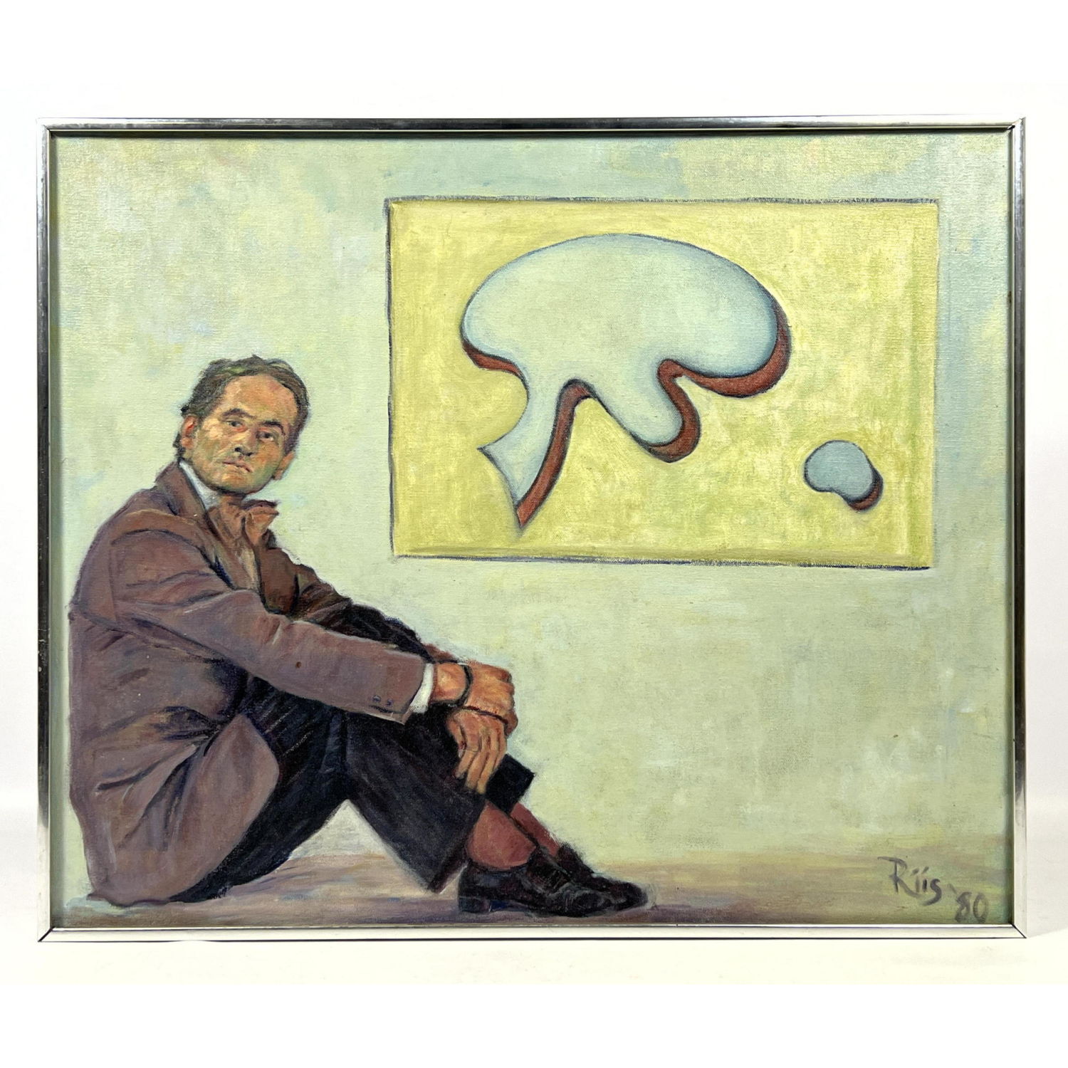 RIIS '80 Surrealist Modernist Painting.