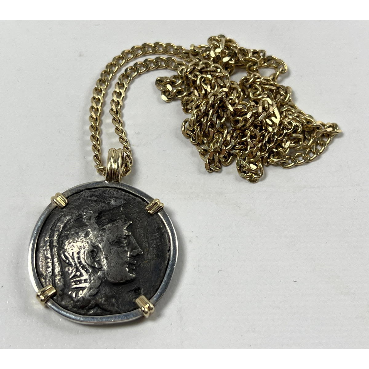 Roman Coin Pendant Necklace with