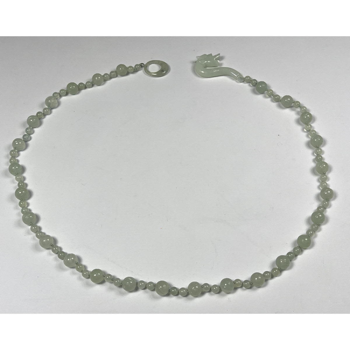 Jade Bead Necklace with carved 2ff59b