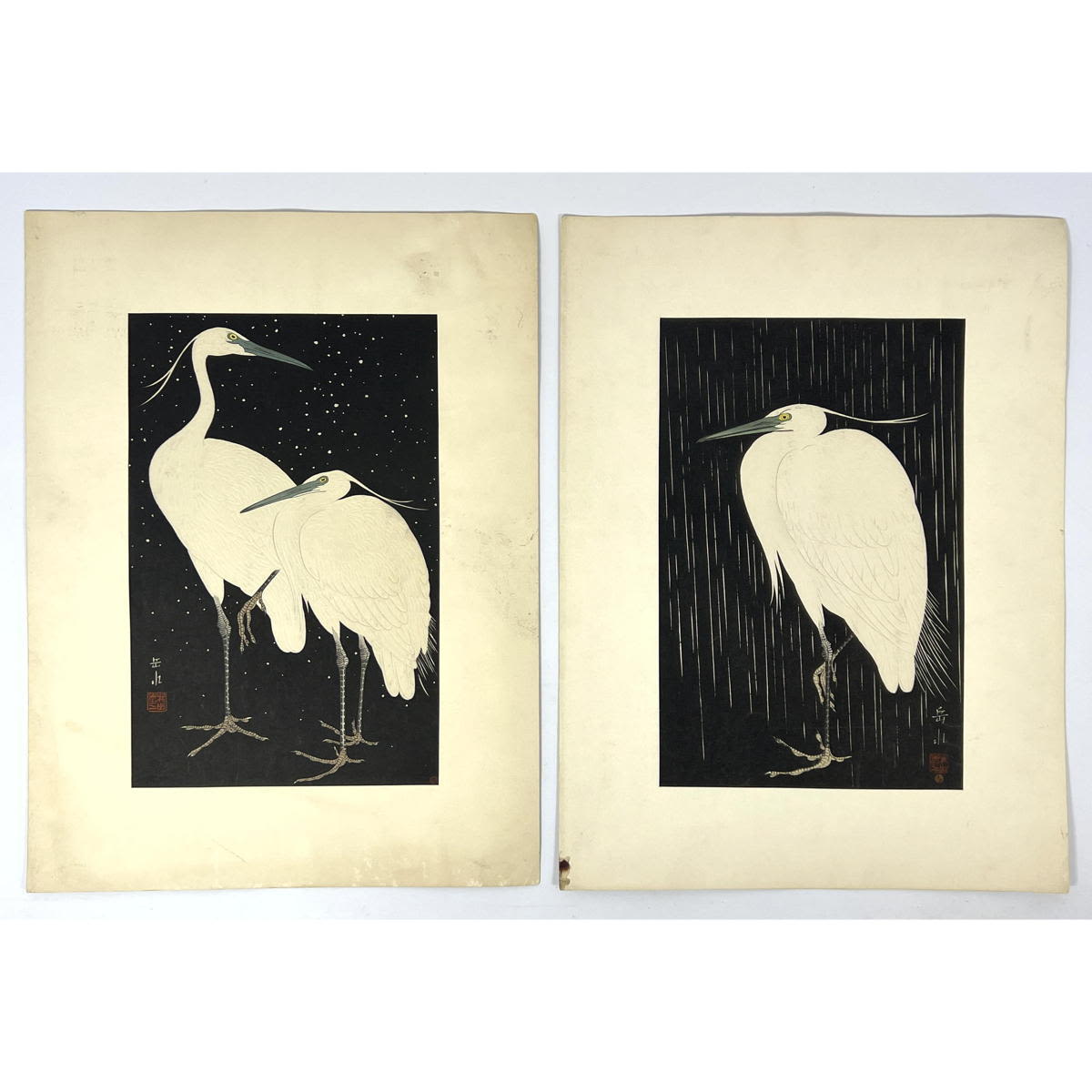 2pc Japanese Wood Block Prints.