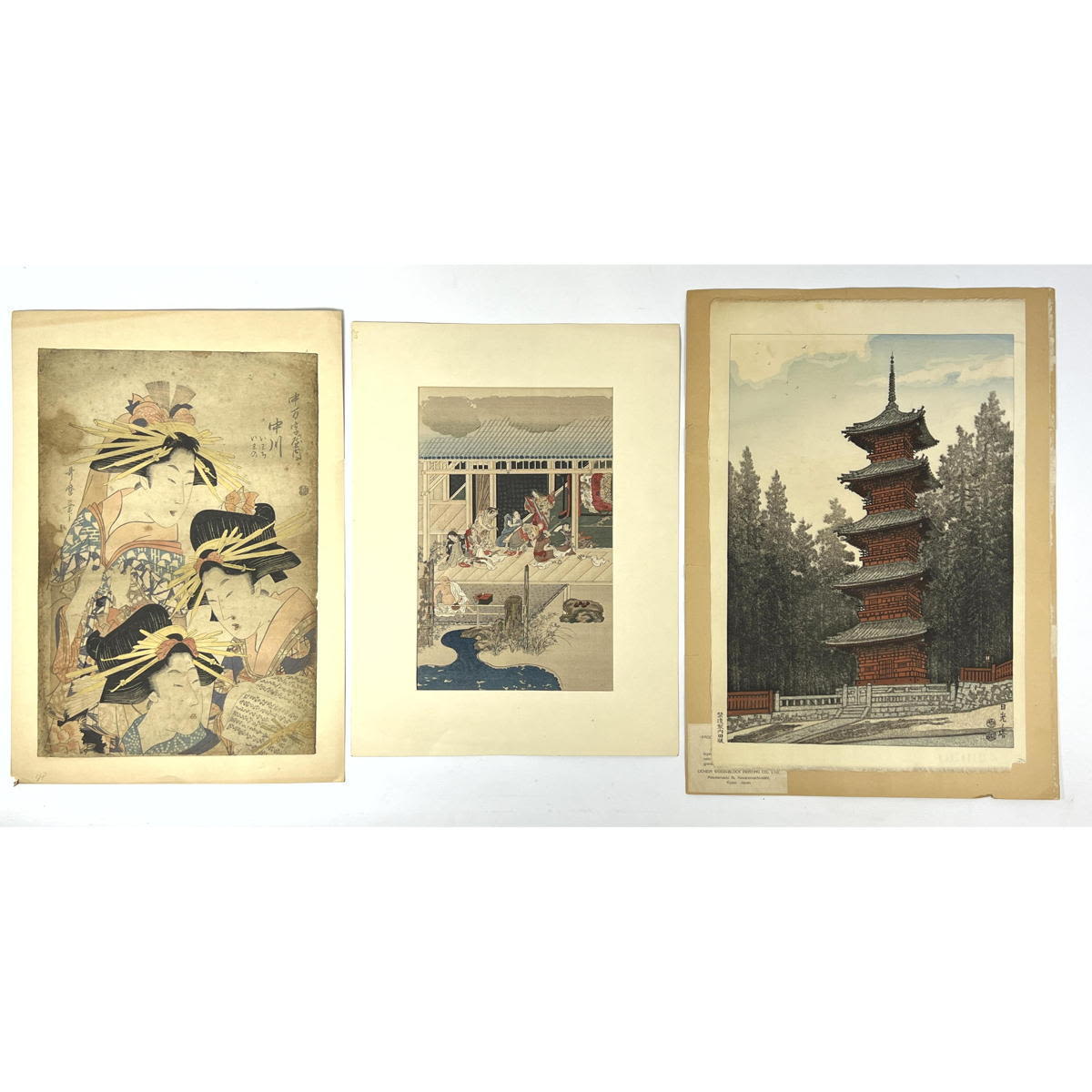 3pc Japanese Wood Block Prints  2ff5c8