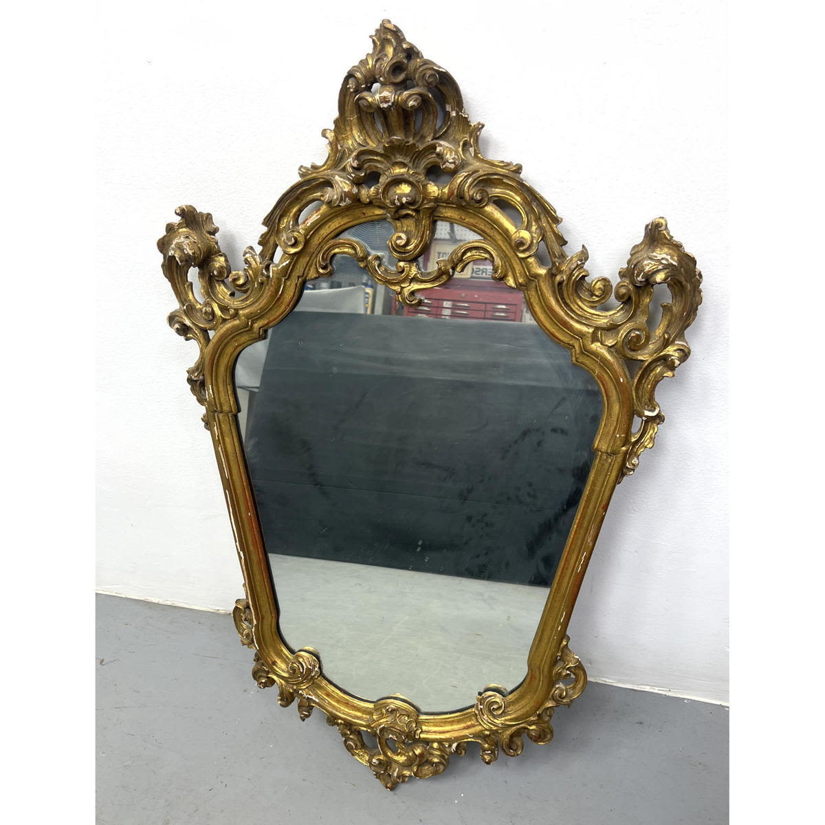 Fancy Ornate Gilt Framed wall Mirror.