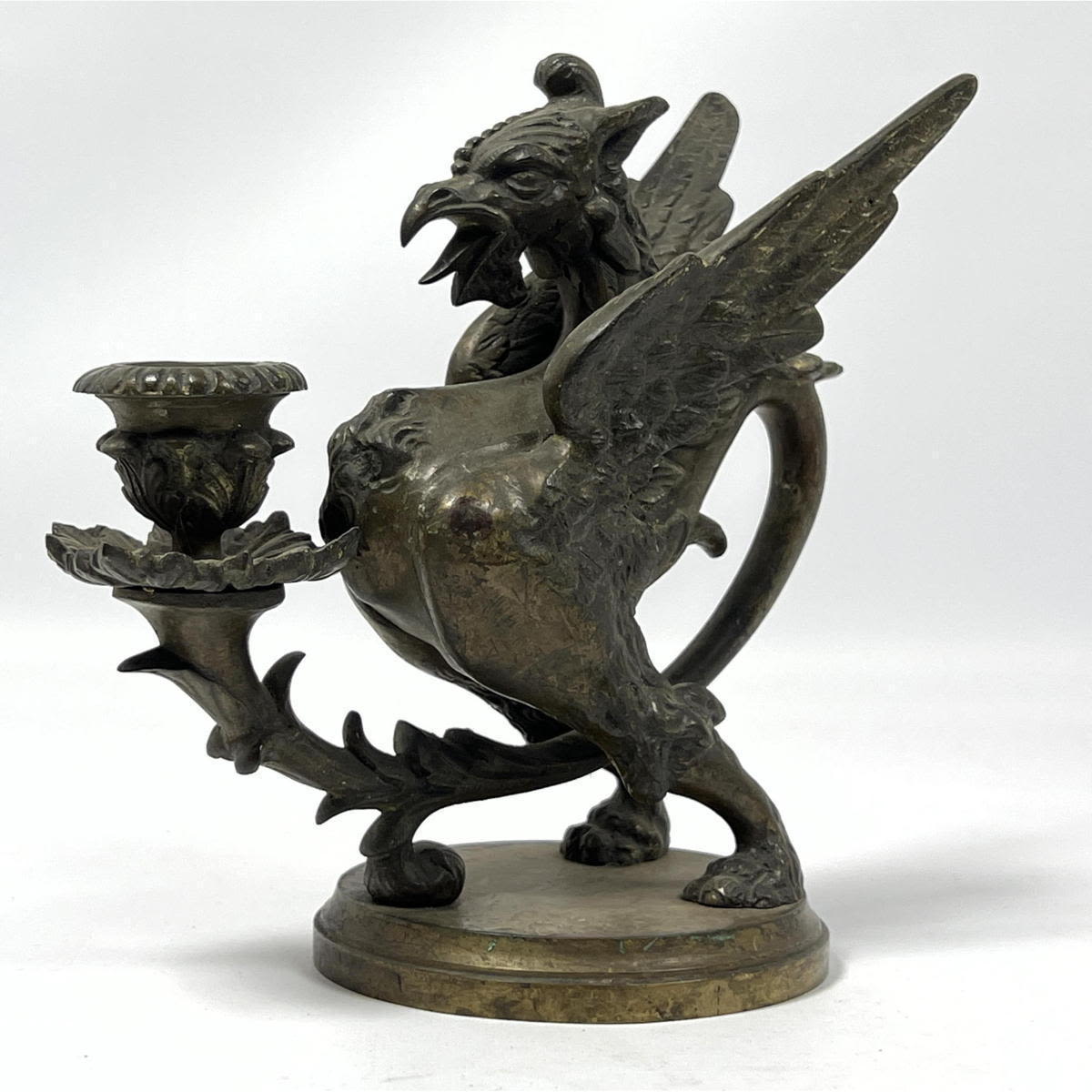 Vintage Bronze Figural Bird Candlestick.