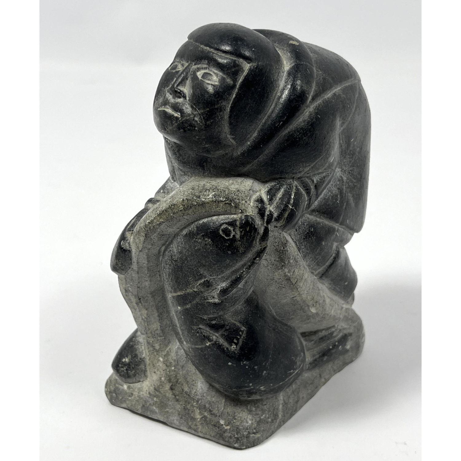 INUIT black stone Carving JIMMY