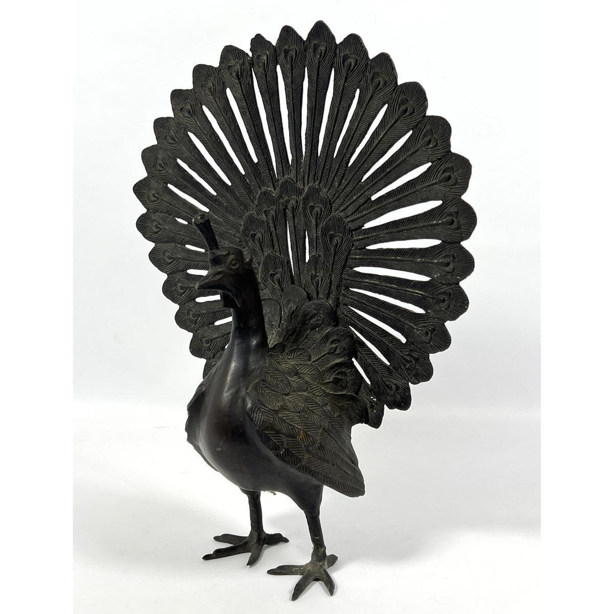 Bronze or brass figural Peacock  2ff61e