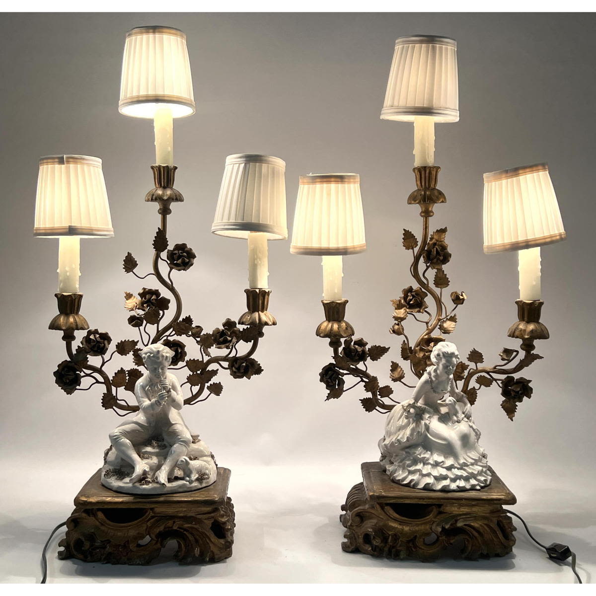 Pair Decorative Porcelain Figural