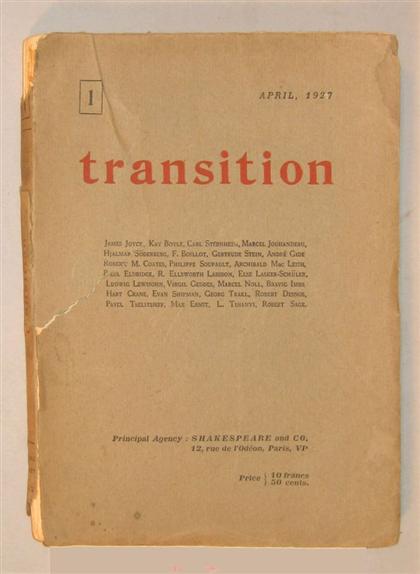 1 vol.  (Joyce, James.) Transition