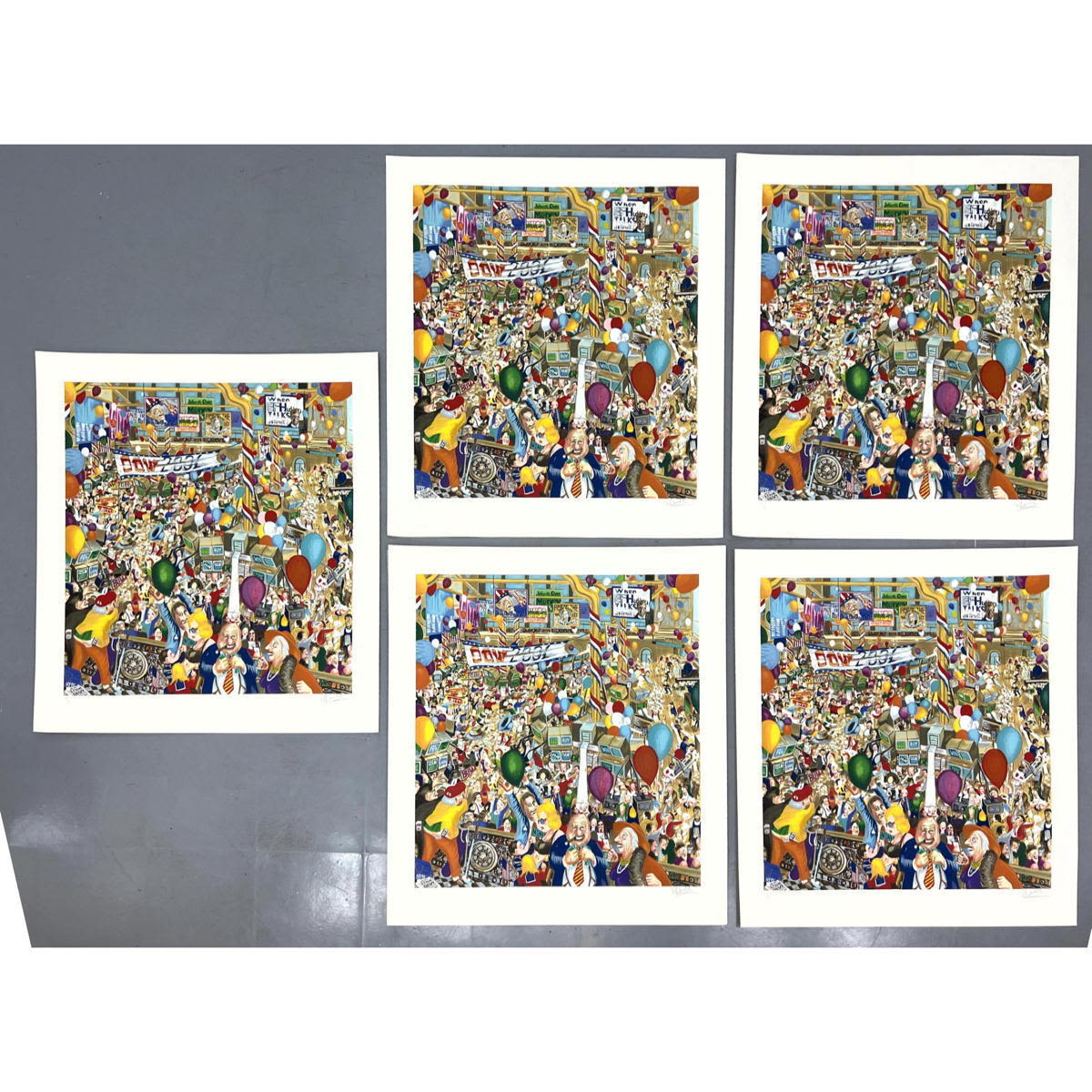 5pc Wall Street Modernist Prints.