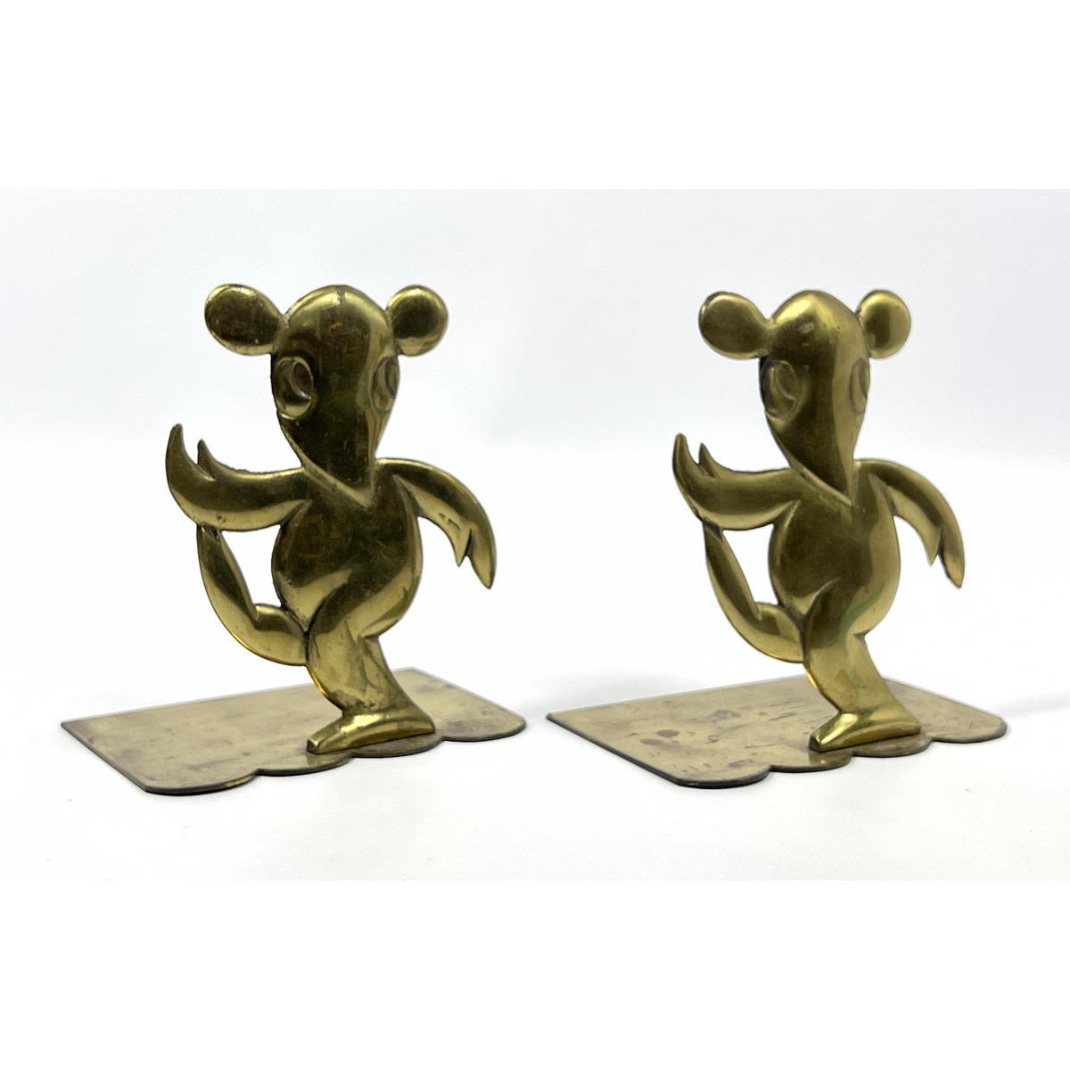 Attributed to Hagenauer brass bookends