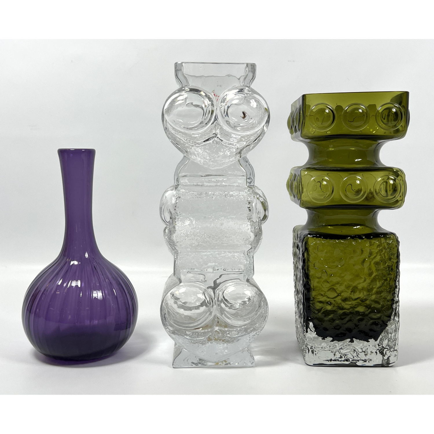 3pc Art Glass Lot SKRUF Clear 2ff729